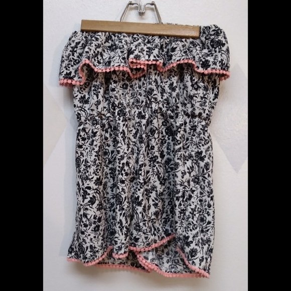 Rewind black & white floral romper XS - Picture 1 of 9